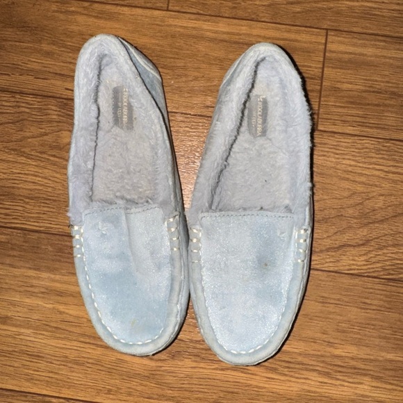 Kookaburra by Ugg Riley Shimmer Moccasins Big Kid Size 2 Blue Gray - Picture 1 of 9